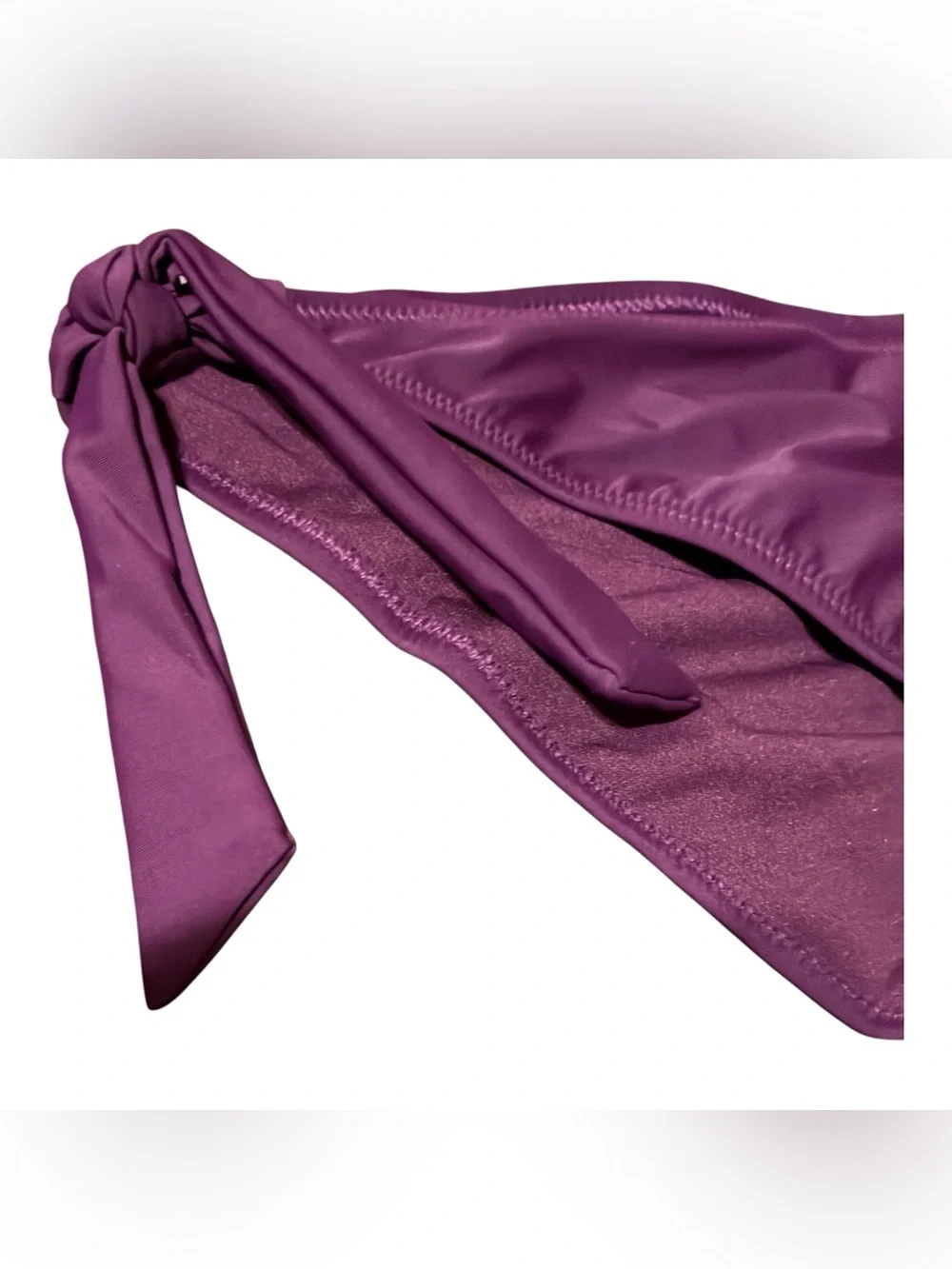NWT CAPE JUBY PLUM/PURPLE SIDE TIE TANGA BIKINI BOTTMS SIZE XL